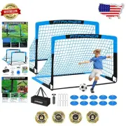 Outdoor Soccer Playset - 5x3.6 ft Nets, Soccer Ball & Cones - Perfect for Kids