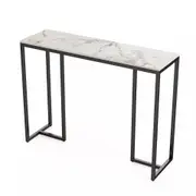 Fin Quality Real Stone Entry Table For Narrow Hall Display With Wrought Iron Base Au