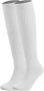 [STKARCV] 6 Pairs Slouch Socks Warm Cotton Scrunchie Socks Winter Stacked Socks(White)