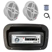 Pyle Marine CD Radio,Adapter,Spa Bezel, Antenna,Wire, 2x 6.5" 600W White Speaker