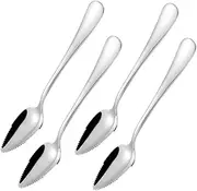 CATIEBYE 4pcs Baby Fruit Scraping Spoon Stainless Steel Dessert Spoon for Grapefruit Baby Fruits Gentle Edges Easy to Clean
