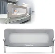 DEALNASTAR Bed Rail for Toddlers,60"/150cm Toddlers Bed Rail. Baby Bed Rail Guard for Kids, for Twin, Full, King, and Queen Beds. Height Adjustable and Seamless Safety Rail for Bed.2 Covers Included