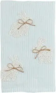 Mud Pie Bunny Carrot Easter Bead Towel; 26" x 14"