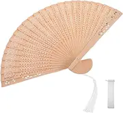 FUNOMOCYA Chinese Dance Fan Prop Handheld Folding Fans Wooden Hand Fan for Wedding Home Decor