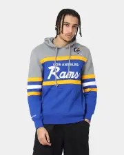 [MITCHELL & NESS] Mitchell & Ness Los Angeles Rams Head Coach Hoodie Royal/yellow - Size M M Royal/Yellow