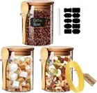 Glass Jars with Airtight Lid and Spoon,Glass Food Storage Jars Containers,Overni