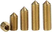 10-200pcs M3 /M4/ M5/ M6 Pure Brass DIN914 Hex Socket Cone Point Headness Set Gurb Screw(M3X10mm(100Pcs))