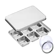 TEGOOL Ice Cube Trays Stainless Steel Lid Ice Cube tray with Suction Cup Supe...