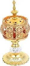 Zerodeko Middle East Lace Incense Burner Oud Burner Bukhoor Burners Metal Incense Burner Handmade Crystal Tray Tabletop Incense Burner Aromatherapy Machine Wrought Iron Office Charcoal
