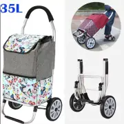 Foldable Shopping Cart Grocery Luggage Basket Storage Bag Trolley Carts Wheels