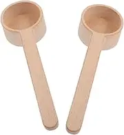 FUNOMOCYA Long Handle Wooden Measuring Spoons Tea Leaf Salt Scoops for Kitchen Tea Rooms