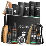 Beard Grooming Kit, Christmas Gifts for Men, Beard Kit Set with Beard Black