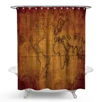 在飛比找Coupang 酷澎優惠-復古世界地圖浴簾類型 6 180 x 180cm