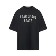 [Fear Of God Essentials] Fear Of God Essentials-Jet Black Cotton 90s Fit T-Shirt-Uomo XL STAND