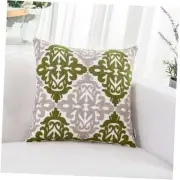 Green Decorative Throw Pillow 18" x 18" (Pack of 1) Green and Light Grey
