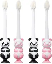 Nano Toothbrush, Manual Toothbrush with Suction Cup & Fun Animal Designs, 4 Count Toddler Toothbrush for Age 3-14 Years Old