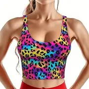 [Dujiea] Women's Sports Bra with Removable Padding High-Impact Sports Vest, Tank Top for Yoga, Gym, Running
