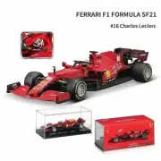 1:43 Bburago Ferrari SF21 F1 No.16 Charles Leclerc 2021 Model Car Gift W/ Helmet