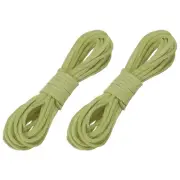 2 Pcs Faux Suede Leather Cord, 2.6mm x 5.5 Yards Flat String, Mustard Green