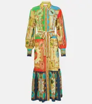 [Alemais] Alémais Monte printed linen shirt dress UK 6 multicoloured