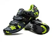 Santic Lock Delta and Peloton Cycling Shoes Mens Size 7 Black Green NIB