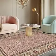 Large Rug Indoor Floor Cover Carpet Living Room Bedroom Office Dining Room Red Pink Beige Multicolor Vintage, red, 180 x 270 cm