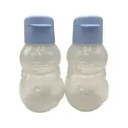 TUPPERWARE SNOWMAN ECO WATER BOTTLE SET OF 2 SHEER 12 Oz 350mL NEW