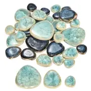 200g Ceramic Mosaic Tiles, Pebble Blue and Green Ceramic Tiles
