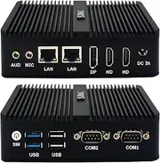 SJRC Mini PC N100 12th Gen Fanless Industrial Windows 11 Pro, 16GB DDR4 RAM 1TB SSD Micro Desktop Office Small Computer, Dual Lan, 2 RS232 COM, WiFi BT4.2 USB3.0, 4K UHD Triple Display