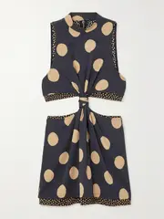 [Proenza Schouler] Proenza Schouler - Cutout Layered Polka-dot Stretch-jersey Top - Army green - US2 US 2 Green