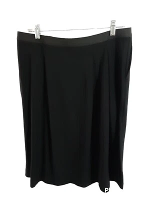 Eileen Fisher L Viscose Jersey Elastic Waist Pleats Knee Skirt NWT $198 Pull On