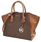 Michael Kors Avril Large Satchel Logo Brown Backpack Bag New