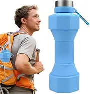 Gym Water Bottles Reusable Dumbbell Shaped Travel Cups 650 ml Portable Travel Accessories Foldable Sports Accessories for Bicycle Fitness Camping