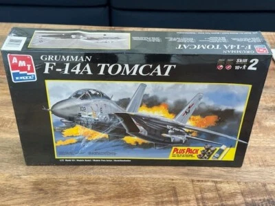 1999 Amt Ertl Grumman F-14A Tomcat Navy Jet 1/72 Scale Model Kit Plus Pack Seale