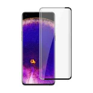 OPPO Find X5 Pro 6.7吋 曲面黑全膠高清9H玻璃鋼化膜手機保護貼(3入-FindX5Pro保護貼 FindX5Pro鋼化膜)