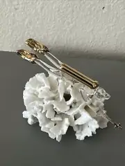 Crystal Hand Blown Glass Scuba Diver Speargun On Shell Coral Figurine