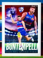 Framed 2021 WESTERN BULLDOGS AFL Grand Final Poster MARCUS BONTEMPELLI 62x44cm