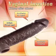 Men Cock Girth Enlarger Enhancer Penis Extension Extender Sheath BROWN Condoms