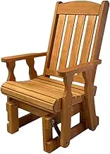 Amish Casual Heavy Duty 600 Lb Mission High Back Treated Glider Chair (Cedar Stain)
