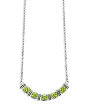 Lagos 18K Yellow Gold & Sterling Silver Rittenhouse Peridot Multi Stone Statement Necklace, 16-18