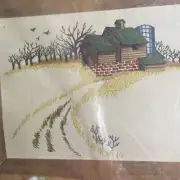 1970's Paragon Needlecraft Solitude Farm Scene #0637 New Old Stock Vintage