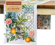 Maison d'Hermine Table Runner 100% Cotton Double Layer Table Runners 72 inches Long Decorative for Home Kitchen Dining Party Baby Shower Wedding Bridal Shower Spring Summer (Agrume, 14.50" x 72")