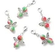 [Ipotkitt] Ball Shape Leaf Coffee Cup Angel Wings Clip on Charms Zodiac Sign Word Sewing Theme Bread Fruit Evil Eyes Clasps Charms for Keychains Bag