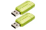 2PK Verbatim 16GB PinStripe USB 2.0 Drive Pen Drive For Windows Mac Linux Green
