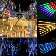 192 LED Meteor Shower Rain Tree String Lights 8 Tubes Garden Party Xmas Decor US