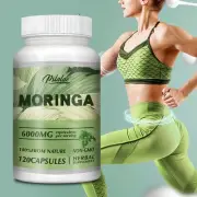 Moringa Capsules 6000mg - Digestive, Immune & Metabolism Support, Weight Loss
