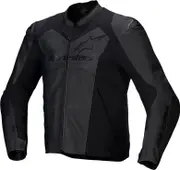 Alpinestars Faster V3 Airflow, leather jacket , color: Black/Black , size: 50