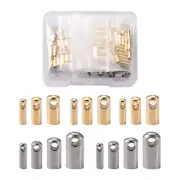 1 Box 304 Stainless Steel Cord Ends End Caps Crafts Jewelry Making Findings
