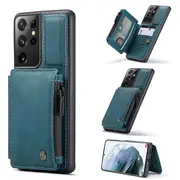 CaseMe Shockproof Samsung Galaxy S21 Ultra 5G Wallet Case Cover G998 [Teal Green]