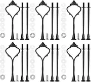 BetterJonny 6 Sets 3 Tier Cake Plate Stand Stand Handle, Cake Stand Hardware Handle Fittings Hardware Holder for Wedding and Party Making Dessert Platter Stand（Black）